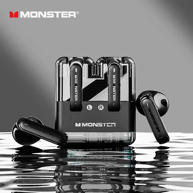 Original Monster XKT12 Gaming Earphones Bluetooth 5.3 TWS Wireless Headset HIFI Sound Earbuds Noise Reduction Headphones 300mAh