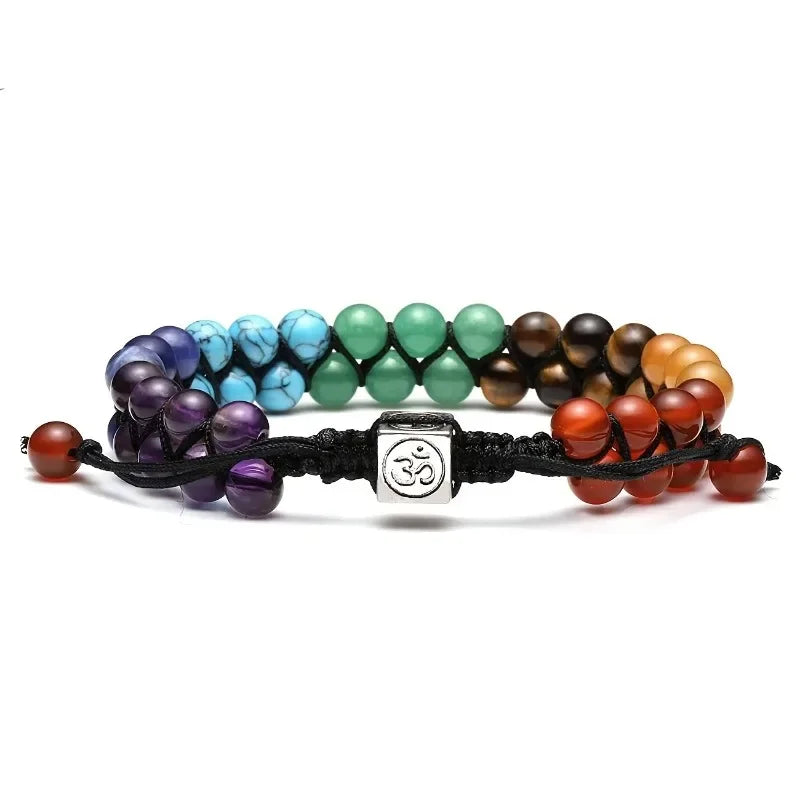 New 7 Chakra Treatment Crystal Men Bracelet Yoga Stone Adjustable Beads Bracelet Meditation Relaxation Anxiety Women's Bracele