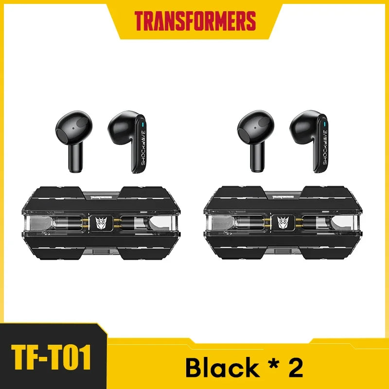 Transformers TF-T01 2/3/5pcs TWS Wireless Bluetooth V5.3 Earphone Low Latency Gaming Headset Music Dual Mode HIFI Stereo Earbuds