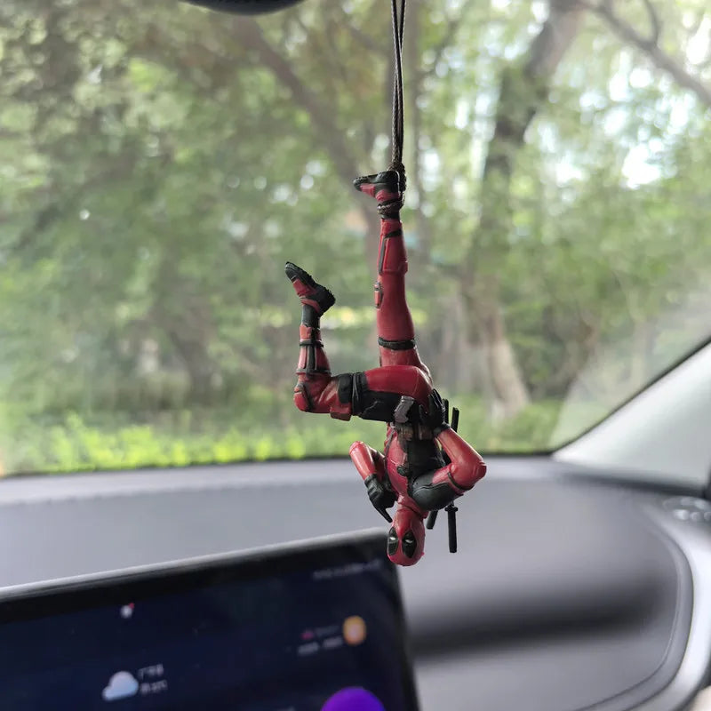 Marvel Deadpool Car Rearview Mirror Pendant Reading Deadpool Car Pendant Mini Model Toy Action Figure New Hot Christmas Gift