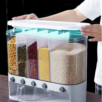 Wall Clear Cereal Dispenser Plastic Transparent Grain Storage Holder Rice Tank Bucket Sealed Jar Container Kitchen Organizer