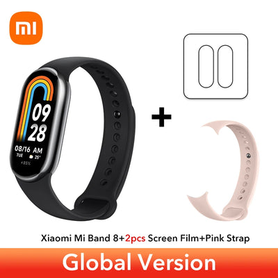 الإصدار العالمي من سوار Xiaomi Band 8 AMOLED مقاس 1.62 بوصة وعمر بطارية طويل للغاية يصل إلى 16 يومًا وسوار ذكي مزود بأكثر من 150 وضعًا رياضيًا