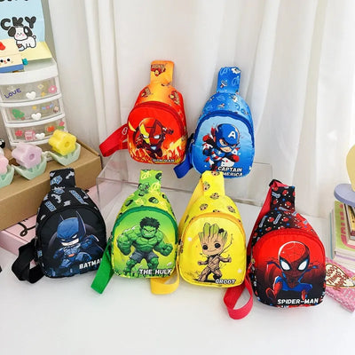 Disney Marvel Children's Chest Bag spider-man Captain America Iron Man Cartoon Shoulder Bag Cute Crossbody Bag Coin purse Gifts