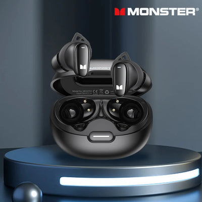 Monster N-LITE 206 Ture Wireless Bluetooth V5.4 Headphones IP5X Waterproof Sport Earbuds HIFI Stereo Sound Low Latency Earphone