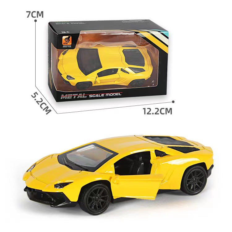 1:43 Diecast Alloy Car Model Metal Pull Back Simulation Car Toy Boy Sports Car Ornament with to Open the Door Toys for Kids