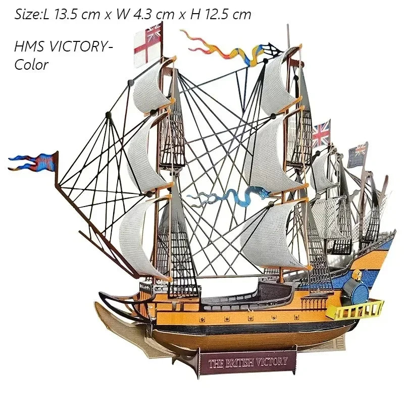 3D Metal Puzzle Multicolor Manual Black Pearl U-Boat XXI Titanic Golden Hind Famous Ship Warship Assemble Model Jigsaw Puzzles