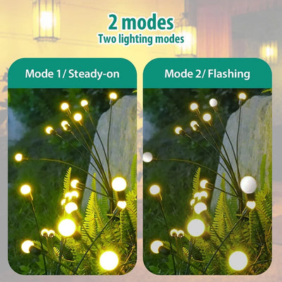 1pc 6/8/10LED Pack Solar Firefly Lights Upgraded Solar Garden Lights Outdoor Waterproof Solar Swaying Landscape Outdoor Lights