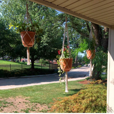 Hanging Plant Handmade Macrame Plant Hanger Flower Pot Planter Hanger Wall Decor Courtyard Garden Hanging Planter Hanging Basket