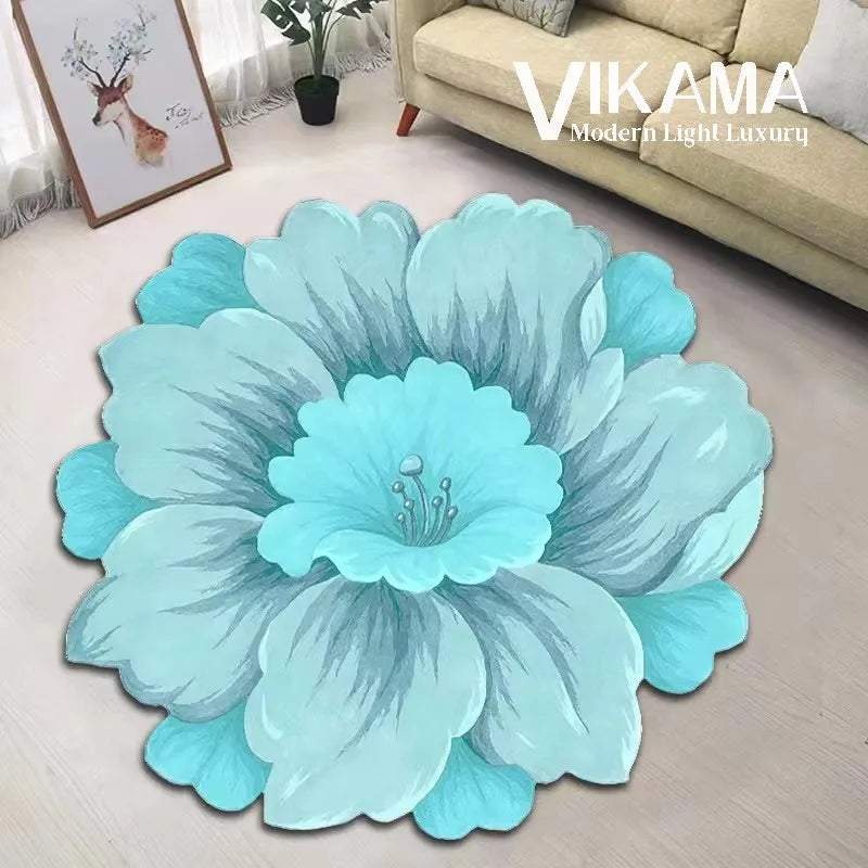 VIKAMA flower-themed carpet Living room Bedroom Children's room non-slip cushioned Bathroom kitchen absorbent floor mat