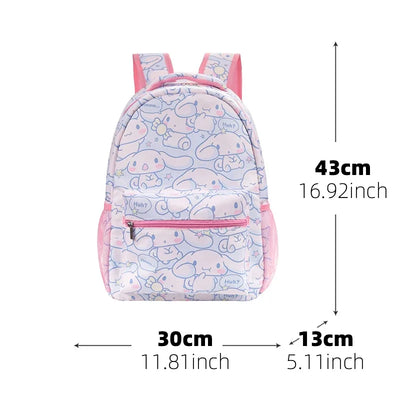 Cinnamoroll Series Backpack Set, Cartoon Anime Schoolbag, Casual Large Capacity Daypack, Student Kids Travel Commute Knapsack