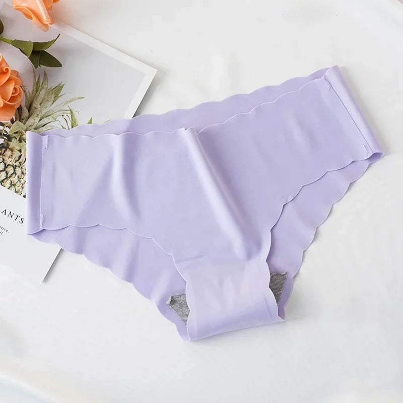 4pcs Ice Silk Seamless Women's Underwear with Pure Cotton Crotch for High-end Japanese Girls