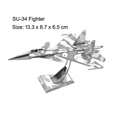 3D Metal Puzzles Military J-20 J-10B SU-34 KA-50 Fighter UFO RAH-66 Helicopter DIY Handmade Assemble Model Jigsaw Puzzles