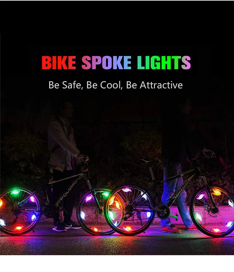 Colorful Bike Wheel Spoke Light MTB Balance Bicycle Light LED Tyre Tire Flash Lights Warning Cycling Lamp