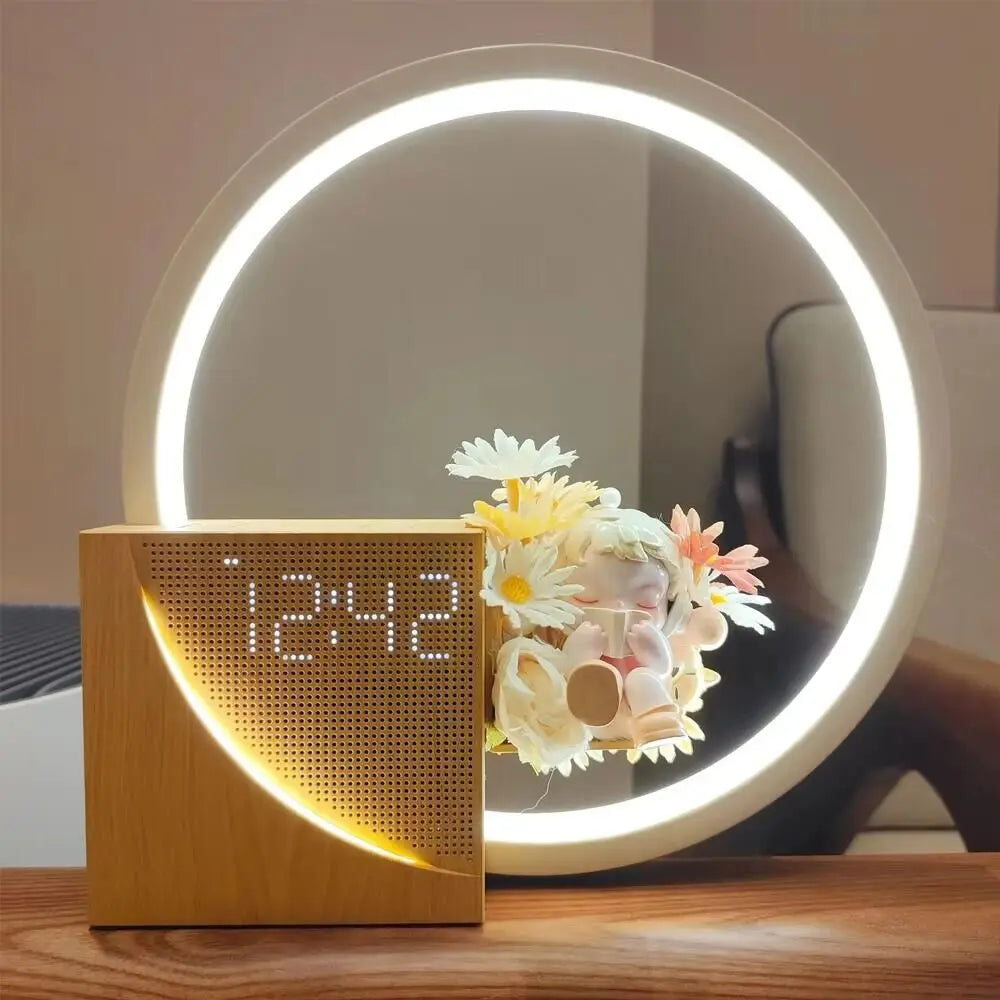 LED Night Light With Alarm Clock White Noise Natural Sound Timing Sleeping Light 3 Level Dimmable Touch Table Lamp For Bedroom