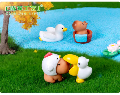 10pcs/Set Capybara Simulation Animals Model Mini Kapibare Action Figures Figurine Home Decoration Kids Gift