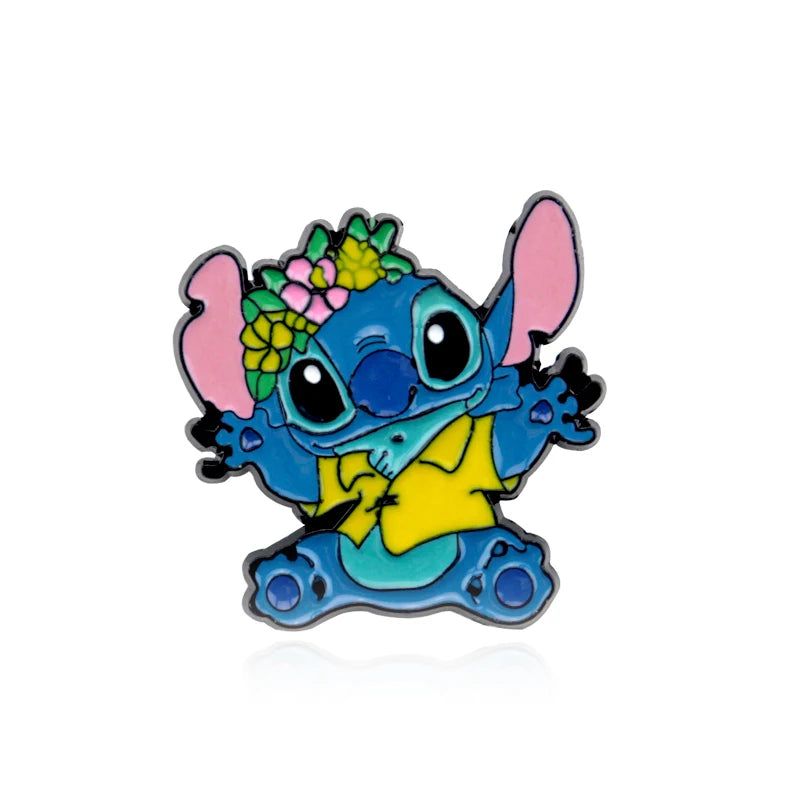 Disney Lilo & Stitch Necklace Stainless Steel Stitching Cute Figure Stitch Heart Pendant Neck Chain Lovers Jewelry