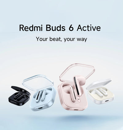 World Premiere Xiaomi Redmi buds 6 active 30 Hours long battery life Clear voice call headset Comfortable to wear earphone