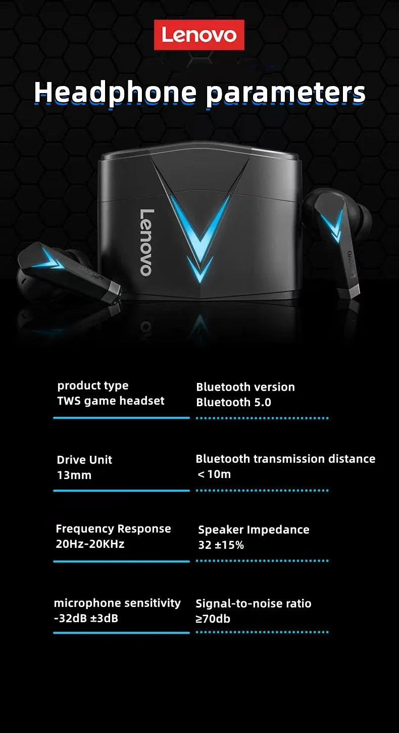 Choice 100% Original Lenovo LP6 TWS Wireless Buletooth Headphone Long Endurance Gaming Earphone HD Call With Mic Music Earbuds