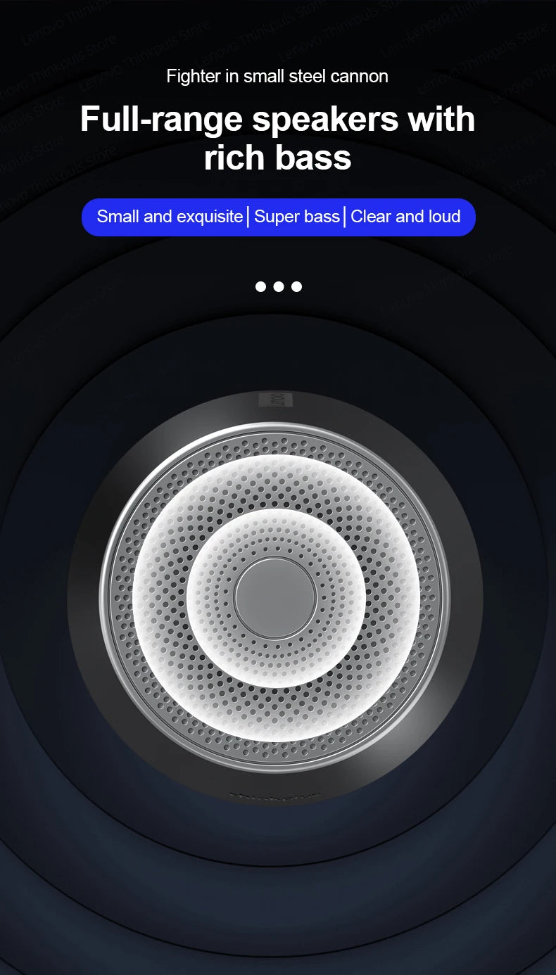 مكبر صوت لاسلكي صغير الحجم بتقنية البلوتوث من لينوفو K3 Pro، صوت موسيقى ستيريو، مكبر صوت محمول مع ميكروفون عالي الدقة للمكالمات