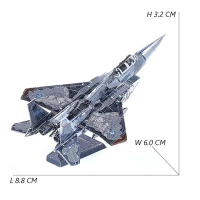 3D Metal Puzzle Air Force J-20 J-10B Fighter KA-50 RAH-66 VF-1S DIY Handmade Assembly Model Jigsaw Puzzle Toys For Adult Kids