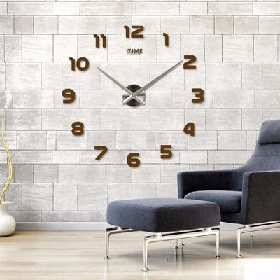 2023 Modern Design Large Wall Clock 3D DIY Quartz Clocks Fashion Watches Acrylic Mirror Stickers Living Room Home Decor Horloge