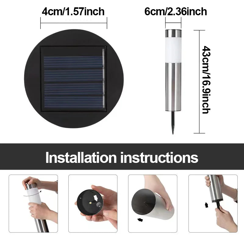 Solar Pathway Lights Waterproof Upgraded Walkway Landscape Outdoor Driveway Auto On/Off Lights for Yard Lawn Patio