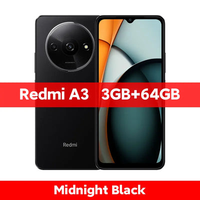 النسخة العالمية من هاتف Xiaomi Redmi A3 الذكي 64GB / 128GB ROM شاشة Dot Drop مقاس 6.71 بوصة MediaTek Helio G36 بطارية 5000mAh كاميرا 8MP