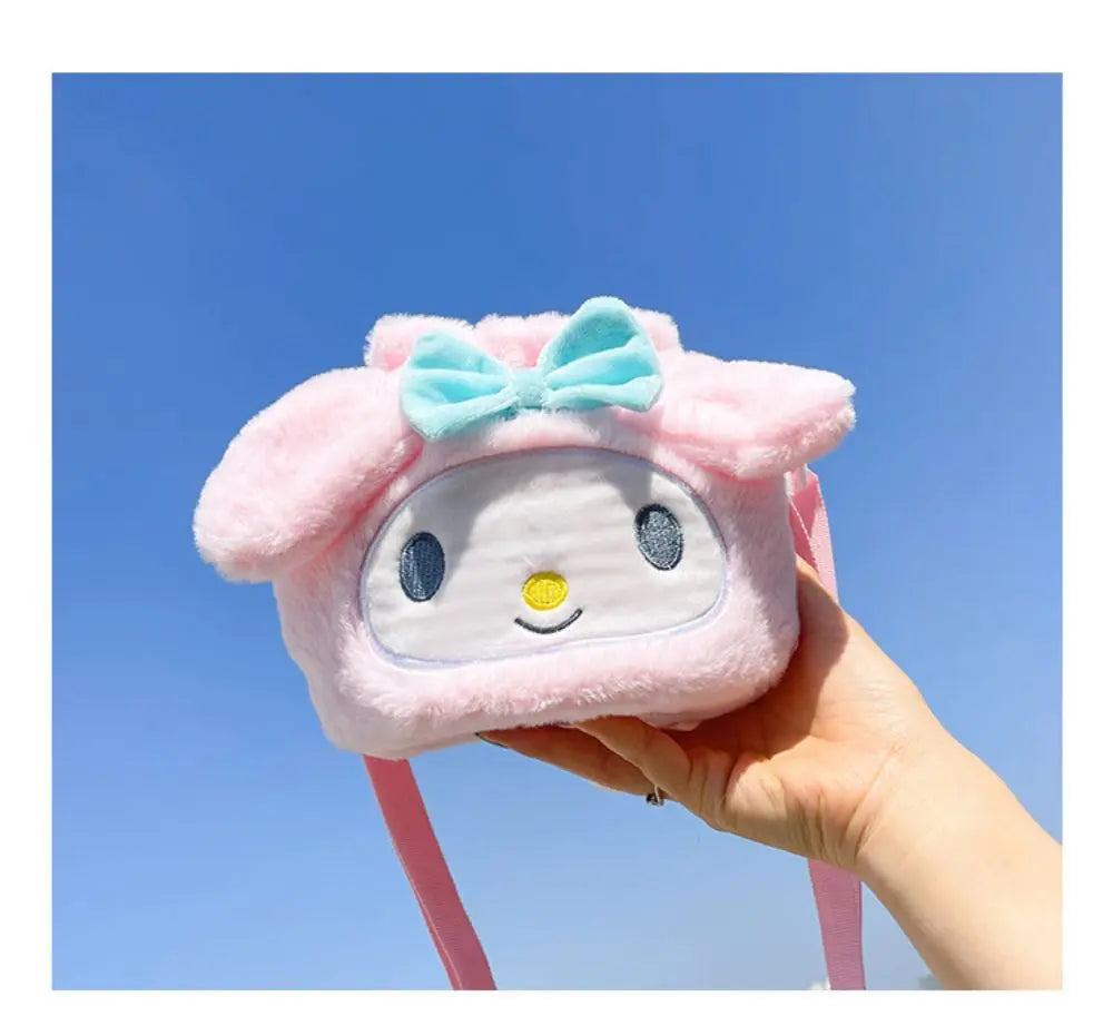 Sanrio  Bag Kawaii Cinnamoroll Handbag Tote Plushie Shoulder Messenger Bags Kuromi Hello Kitty Stuffed Makeup Backpack Gift