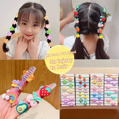 20-40 Pieces/Set Rubber Band for Children Cartoon Hair Band New Sweet Hair Rope Hair Accessories