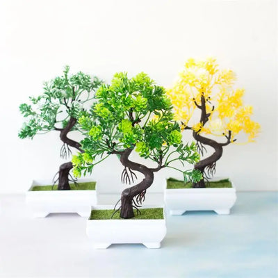 Garden Arrangement Ornaments Plastic Plants Bonsai Small Tree Pot Fake Plant Potted Flower Home Room Table Decoration