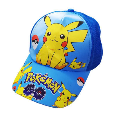 Pokemon Baseball Cap Pikachu Beach Anime Character Funny Hat Outdoor Sports Ultraviolet Sunhat Kawaii Kids Toys Birthday Gift