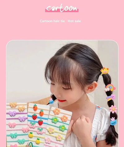 20-40 Pieces/Set Rubber Band for Children Cartoon Hair Band New Sweet Hair Rope Hair Accessories