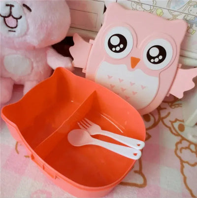 Portable Plastic Children Students Lunch Box Bento Box Food Container Carton Dinnerware Cutlery Food Container