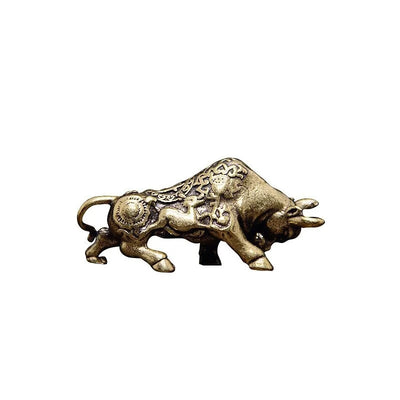 Brass Lucky Bullfighting Statue Home Office Decoration Ornaments Copper Crafts Animal Miniature Figurine Bring Wealth Desk Decor