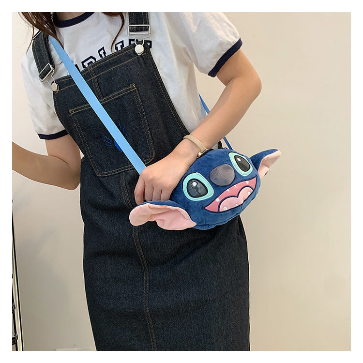 Disney New Lilo & Stitch Plush Toys Kawaii Plush Messenger Bag Girl Handbag Anime Stuffed Toys Children Cartoon Plushie Soft Bag