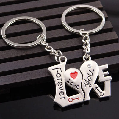 Creative 2Pcs/set Love Heart Keyring Couple Keychain Family Key Ring Gifts Keyring Car Accessory Charm Women Best Friend Jewelry