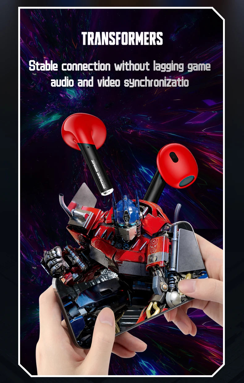 Transformers MG-C03 Bluetooth 5.3 TWS Wireless Earphones Gaming Music Dual Mode Headset HiFi Sound Low Latency Headphones