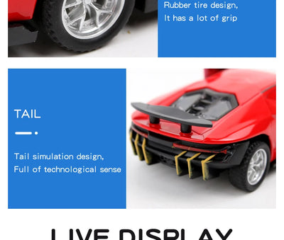 Alloy Sports Car Toy Super Sports Car Sliding Door Retractable Car Structure Model Children Toy Boy Gift