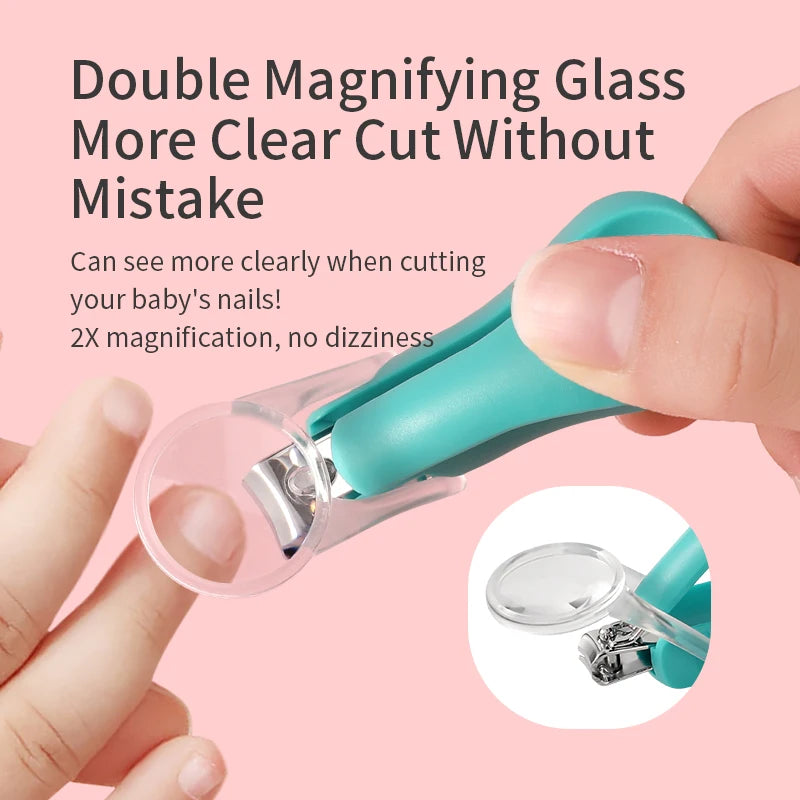 Infant Baby Nail Cutting Clippers Tools Children Kids Magnifier Glass Finger Nail Cutter