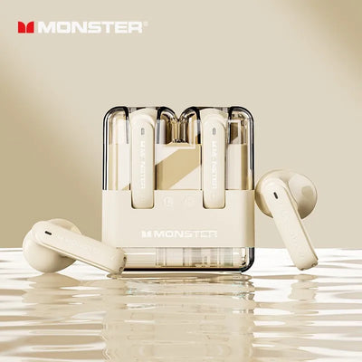 Original Monster XKT12 Gaming Earphones Bluetooth 5.3 TWS Wireless Headset HIFI Sound Earbuds Noise Reduction Headphones 300mAh