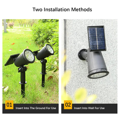 9 LEDs Solar Spotlights,Outdoor IP65 Waterproof,Spot Lights,Brightness Adjustable for Garden Backyard Driveway Patio Law Decor