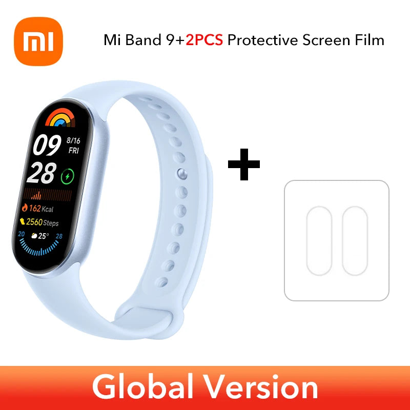 إصدار عالمي سريع الشحن من Xiaomi Smart Band 9 مقاس 1.62 بوصة AMOLED 150+ وضع رياضي عمر بطارية 21 يومًا * مراقبة النوم SpO2 * سوار