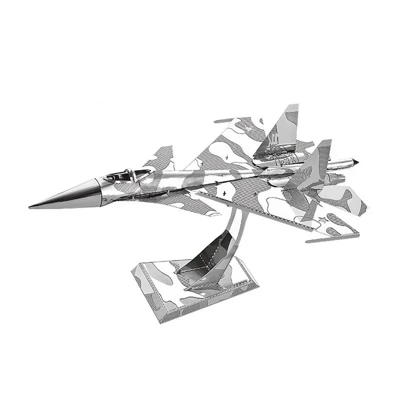 3D Metal Puzzles Military J-20 J-10B SU-34 KA-50 Fighter UFO RAH-66 Helicopter DIY Handmade Assemble Model Jigsaw Puzzles