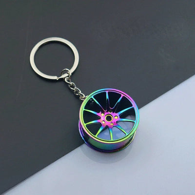 Creative Metal Car Accessories Keychain Zinc Alloy Turbo Gearbox Hub Brake Disc Pendant KeyRing for Men's Dad Birthday Gift