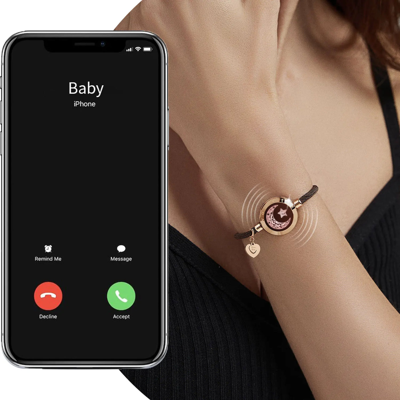 totwoo Touch Single Bracelet- Long Distance Touch Bracelet Light up and Vibration Relationship Love Baracelet  Smart Jewelry