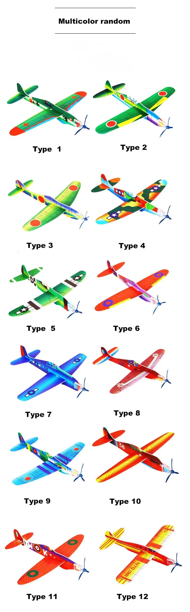 Hot Sale 10Pcsd Foam Outdoor Hand Aircraft Aviation Model Thrown Glider