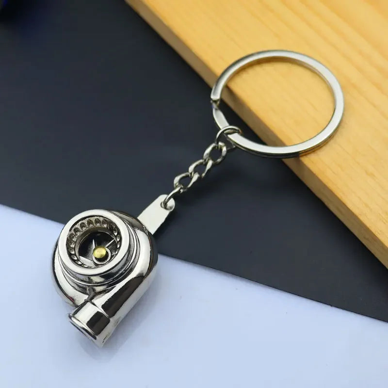 Creative Metal Car Accessories Keychain Zinc Alloy Turbo Gearbox Hub Brake Disc Pendant KeyRing for Men's Dad Birthday Gift