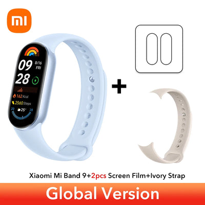 إصدار عالمي سريع الشحن من Xiaomi Smart Band 9 مقاس 1.62 بوصة AMOLED 150+ وضع رياضي عمر بطارية 21 يومًا * مراقبة النوم SpO2 * سوار