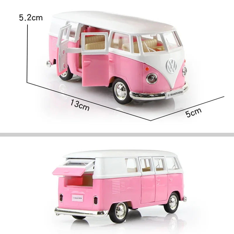 1/36 Diecasts Volkswagen Miniature Cars VW T1 Bus Toys Alloy Diecasts Scale Metal Collection Cars Models Vehicles Kids Toy Cars