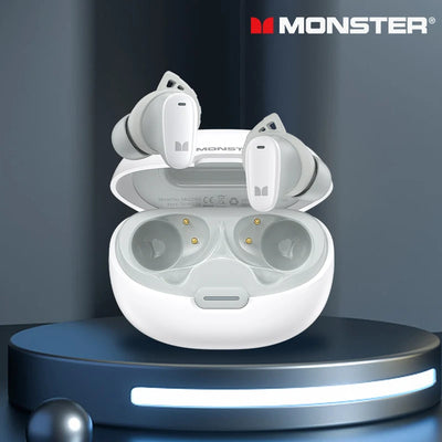 سماعات Monster N-LITE 206 Ture اللاسلكية بتقنية البلوتوث V5.4 IP5X سماعات أذن رياضية مقاومة للماء بصوت ستيريو عالي الدقة ووقت استجابة منخفض